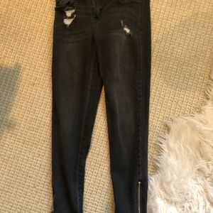 Just black brand cropped grey/black jeans size 24
